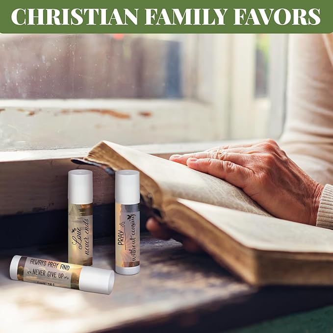 50 Pcs Lip Balm with Scripture Religious Lip Balm for Women Christian Lip Balms Bulk Gifts Faith Bible Verse Scripture Inspirational Gift Party Favors for Women Coworkers 10 Styles