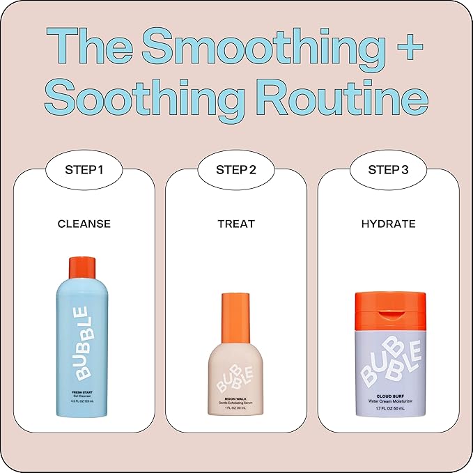 Bubble Skincare Moon Walk Exfoliating Face Serum - Gentle Facial Exfoliator & Pore Minimizer - Helps to Even Skin Tone & Reveal a Glowing Complexion - Suitable for All Skin Types (30ml)