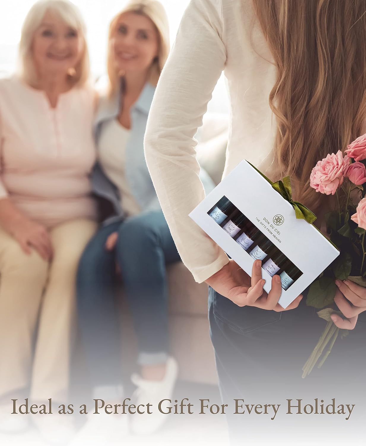 Essential Oil Roll On Blend, Orchid Oil Gift Set, Well-Being, Body Care, Massage, Relaxing, 6 Pack, 0.07oz (White-Small, Orchid)