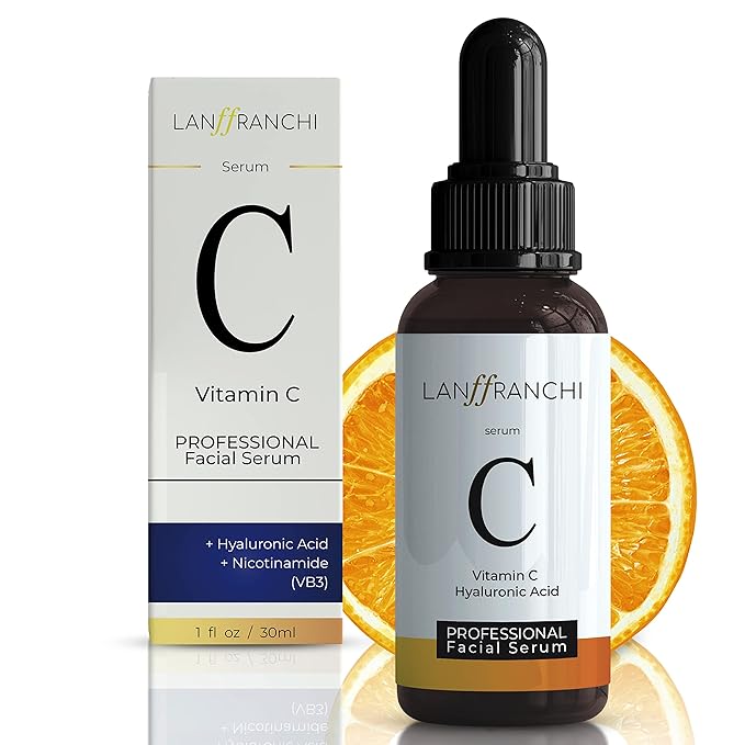 Vitamin C and Hyaluronic Acid Face Serum, Brightening and Anti-Aging, Plant-Based Formula, Unisex, 1 oz