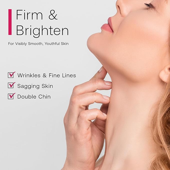 Retinol Neck Firming Cream with Cooling & Massaging Roller Applicator - Hydrates, Lifts, Smoothes Wrinkles, Fine Lines & Tightens Sagging Skin with Niacinamide & Hyaluronic Acid, 1.7oz/50g