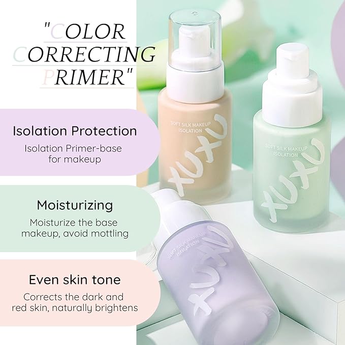 Purple Color Correcting Makeup Primer, Tinted Face Primer Moisturizer Neutralize Skin Tone Brighten Blur Pores Hydrate Makeup Pore Primer Base Tone Correct- Dream Purple 30ML