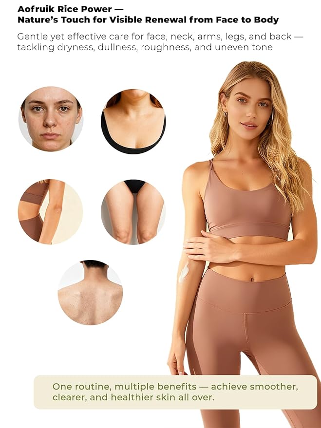 2Pcs Rice Exfoliating Ampoule Set, Black Rice and Rice Peeling Ampoule, Exfoliating Face and Body Scrub Dead Skin Cells, Blackheads Remover for All Skin Types (Rice)