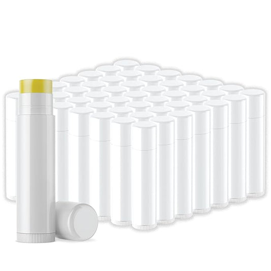 Natural Cherry Lip Balm Bulk, Unlabeled Filled, 50 Pack Add Your Own Labels