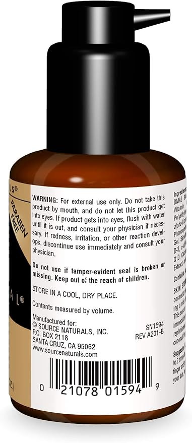 Source Naturals Skin Eternal DMAE Serum - Paraben Free, Supports Soft & Replenished Skin - 1.7 Fluid oz