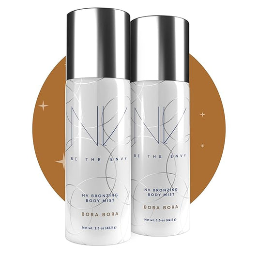 Be the Envy NV Bronzing Body Mist | Bora Bora | Buildable Coverage | Lightweight, Smooth Airbrush Finish | Moisturizing Treatment with Antioxidant Vitamins & Botanicals | 2 Can Set | 1.5 oz Each