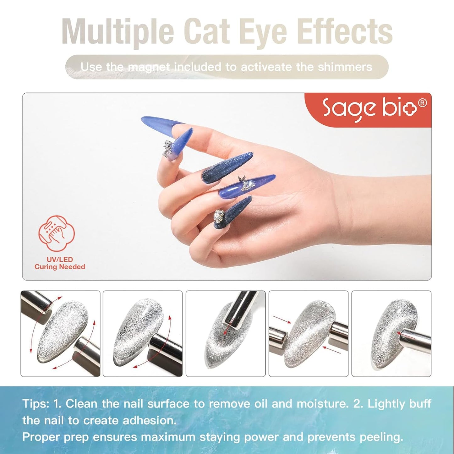 Multifunctional Cat Eye Gel Nail Polish, No Base or Top Coat Required, 15ml, Lasts Up to 4 Weeks, UV/LED Cured, Easy Application, R66