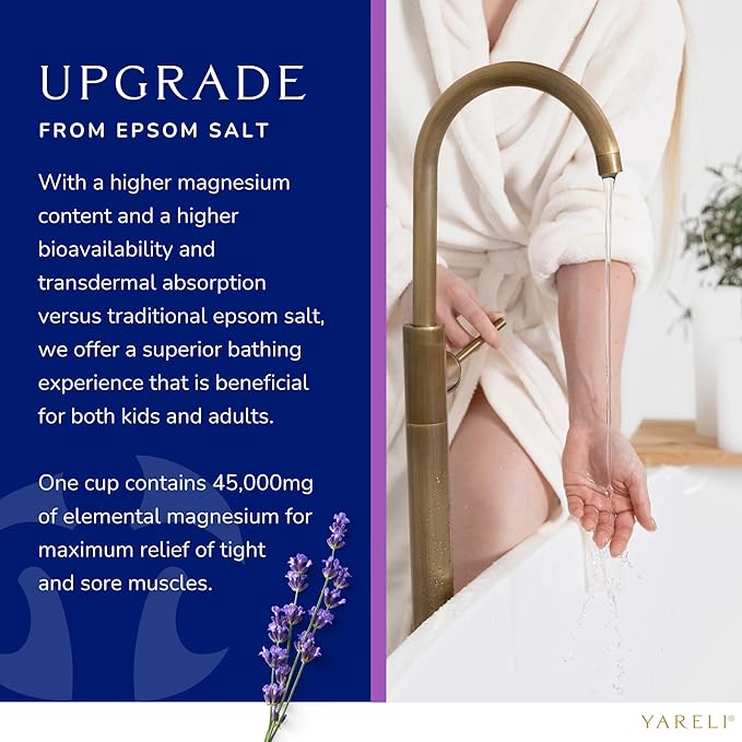 Magnesium Flakes, 5lb Lavender, Dead Sea Bath and Foot Soak, Alternative to Epsom Salt with Over 250,000mg of Magnesium Chloride Per Bag