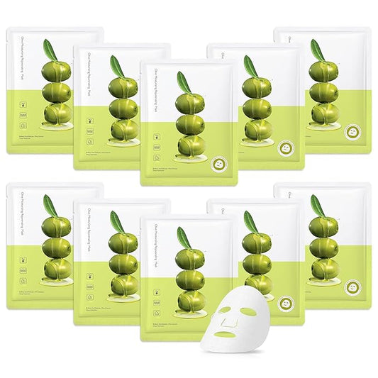 10 Pack Variety Facial Sheet Masks Skin Care Set, Hydrating Bulk Sheet Face Masks Skincare Gifts Set for Women Men, Long Lasting Moisturizing Face Mask Skincare for All Skin Type（B1)