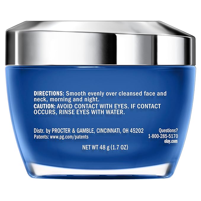 Olay Hyaluronic Acid Face Moisturizer, Instant Hydration for Women, Fragrance-Free - Dry Skin Solution, Glowing, Smoothing, Plumping, Renewing - Niacinamide, Amino Peptides 1.7 Oz