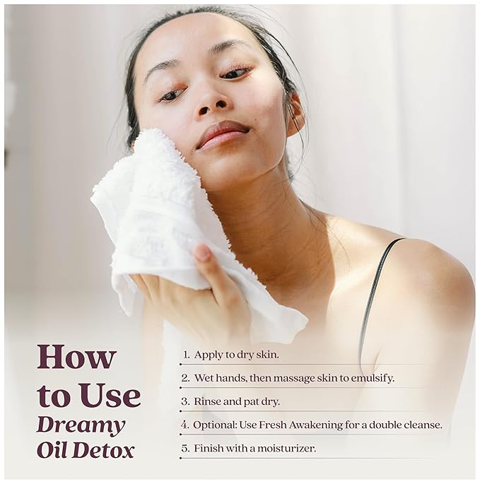 Cosmette Dreamy Deep Cleansing Oil for Face, Vegan Makeup Remover & Facial Pore Oil Cleanser w/Jojoba, Coconut, Castor, Pumpkin & Lavender Oils - Gentle, Hydrating, Natural Korean Skincare, 1.7 FL Oz