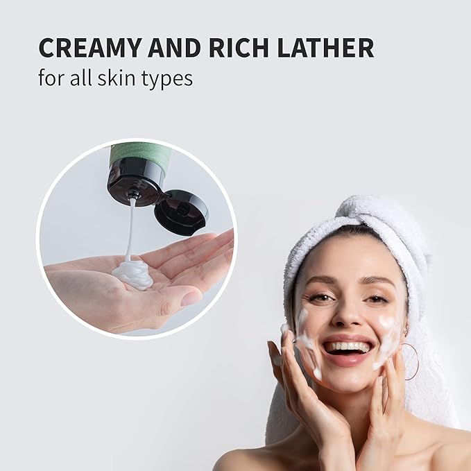 BENTON Deep Green Tea Natural Face Wash (4.23 oz.) - Hydrating and Gentle Facial Cleanser for Various Skin types, Korean Foaming Facial Cleanser