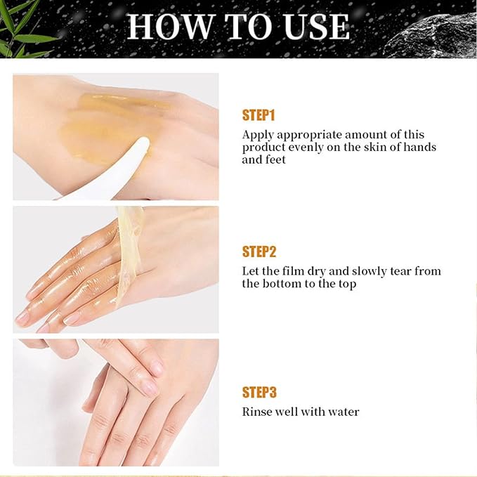 Vitamin C & Turmeric Hand and Foot Peel Mask, Moisturizing Hydrating Nourishing Exfoliating Hand Film Hands Care Paraffin