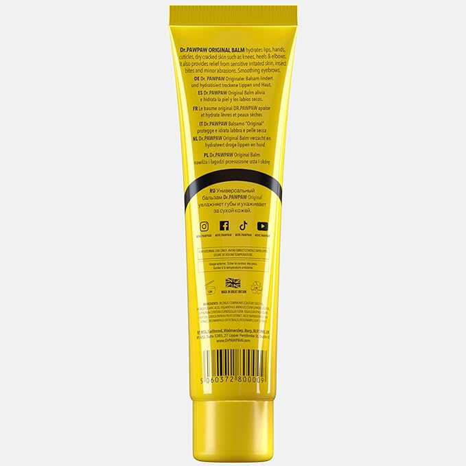 Original Balm, Multi-Purpose Natural No Fragrance Balm for Hydrating Lips, Skin, Hair, Cuticles, Nails & Beauty Finishing (25 ml)