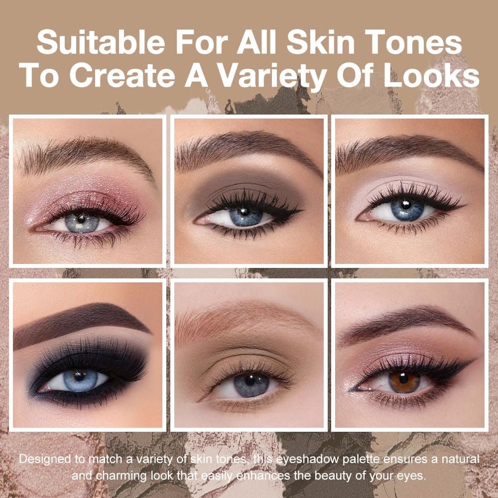 Kaely 6 Color Mini Neutral Eyeshadow Palette Makeup, Highly Pigmented Eye Shadow Palette Waterproof, Natural Matte Shimmer Eye Shadow Palette, paleta de sombras de ojos, Vegan & Cruelty-free, 06