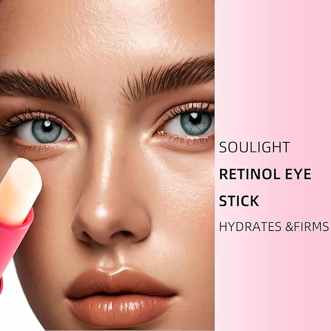 Soulight Retinol Eye Stick, Anti-Aging Eye Cream, Skincare for Wrinkles, Dark Circles, Puffiness - Retinol Eye Balm Moisturizes, Softens & Nourish Skin