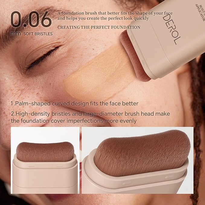 Multi-Use Foundation Stick Makeup with Brush,High Coverage Blendable Lightweight Contour Stick,Waterproof Flawless Natural Finish Creamy Foundation Makeup,Longwear Face Makeup Stick(#3)