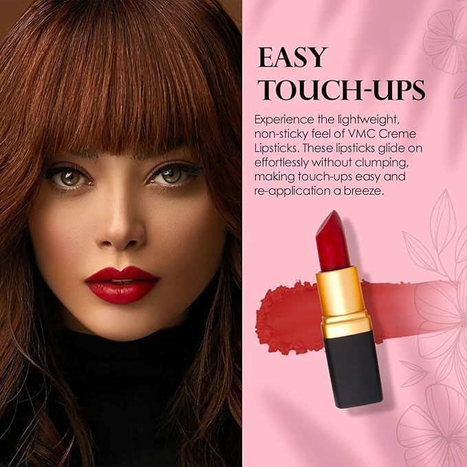 Vera Moore Creme Lipstick, Long Lasting, Lightweight, Moisturizing Opaque Color with Staying Power, Fragrance, and Paraben Free Cosmetics Soft Lipstick (Cranberry)