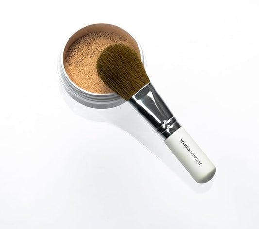 Serious Skincare BELLA ROSE PRO-MINERALS Loose Mineral Powder Makeup Foundation SPF 15 with Application Brush - Lightweight - Buildable Coverage - Luminous Matte Finish - Talc Free - 0.50 oz  - Medium