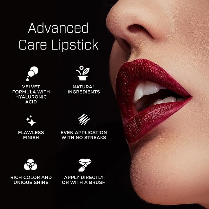 Radiant Professional Advanced Care Lipstick - Ultra Nourishing, Moisturizing Long Lasting Matte Lipstick With Vitamin E- UVA UVB Filters - VELVET (26 CHERRY)