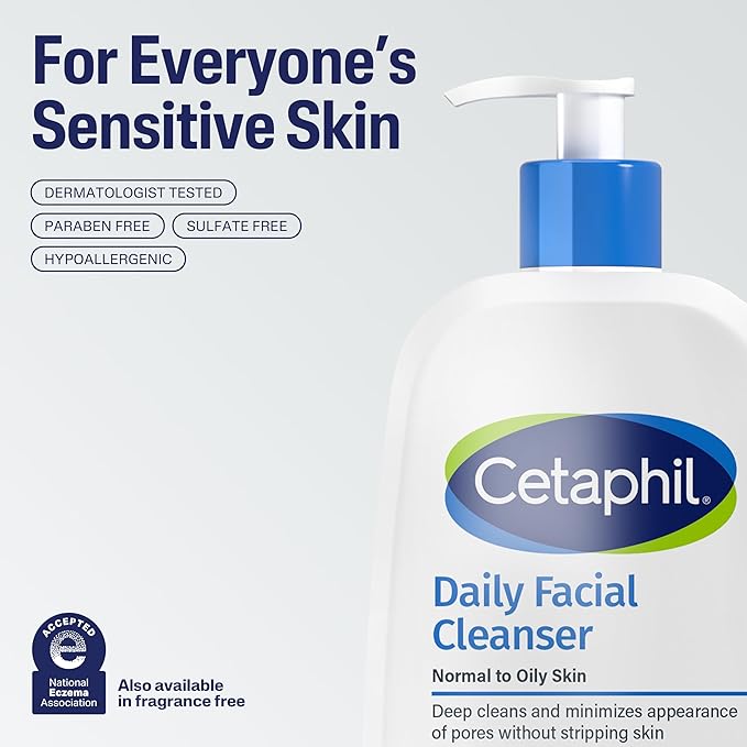 Cetaphil Face Wash, Travel Size Toiletries, Daily Facial Cleanser for Sensitive, Combination to Oily Skin, 2 oz 12 Pack, Gentle Foaming, Soap Free, Hypoallergenic