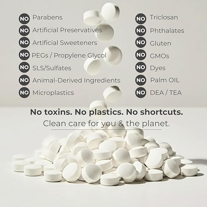 Fluoride Toothpaste Tablets with Nano Hydroxyapatite - Vegan, Enamel Strengthening, Zero Waste, Paper Refill, 248 Tablets, Cool Mint, 4 Month Supply, Travel-Friendly