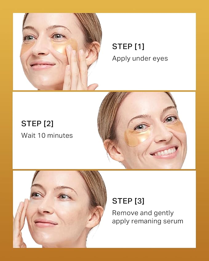 depology Restoring Hydrogel Under Eye Patch | 60 Patches | Brightening Caffeine Gold Pads for Dark Circles | Puffiness | Wrinkles | Refresh | Travel