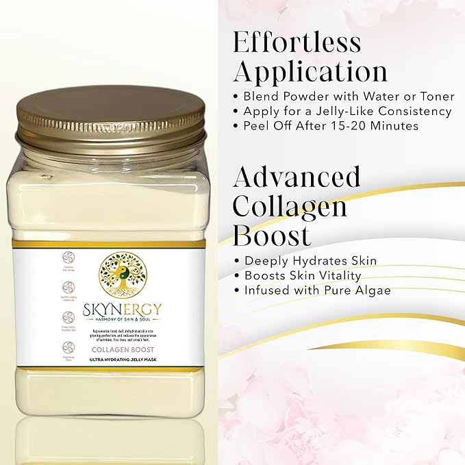 Collagen Boost Jelly Mask - Professional Grade HydroGlo Peel Off Face Mask for Skin Hydration, Radiance, Reduced Fine Lines & Pigmentation Vajafacial Jelly Mask | 12 Applications (30 fl oz)