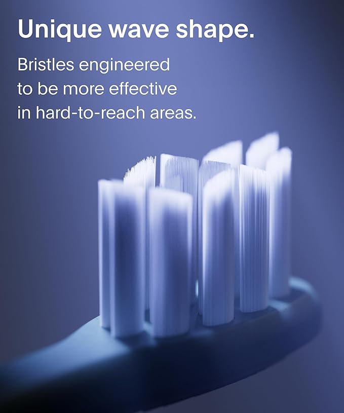 SURI Recyclable Plant-Based, Electric Toothbrush Heads - Built-in Tongue Scraper, Long Lasting Replacement Heads | Compatible Only Sonic Electric Toothbrush - Winter Fern, Pack of 3