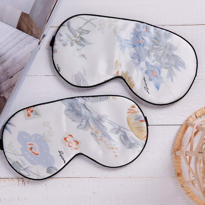 Feel 100% Pure Silk Eye Mask Sleep Eye Mask Eye Cover Eyeshade Sleeping Eye Mask Floral Colors (#30)