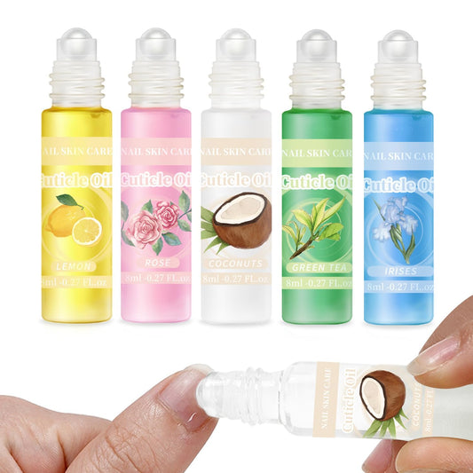 5pcs Cuticle Oil Roller Nourishing Moisturizing Roll On Cuticle Oil for Convenient Portable Nail Rollerball for On the Go Hydration and Care