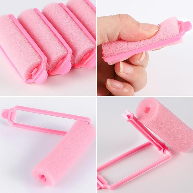 12 Pcs Foam Sponge Hair Rollers 2.4 Inch Hair Curlers to Sleep In Soft Sleep Rollers for Curls Style Heatless Curler Hair Christmas Party Hairstyles