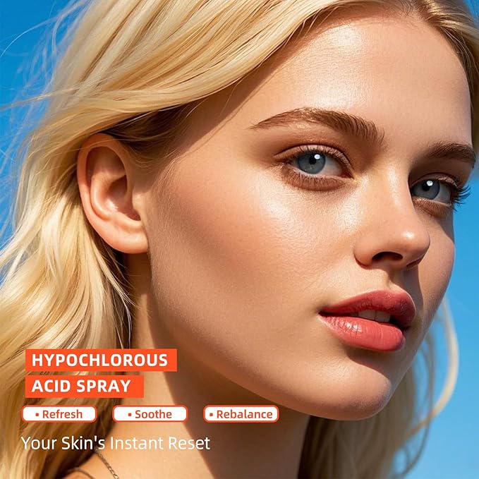 Hypochlorous Acid Spray: Facial Spray Hypochlorous Acid Spray for Face, Soothes Sensitive Skin, Reduces Irritation, Clears Pores, First Aid Relief, 3.38 FL Oz