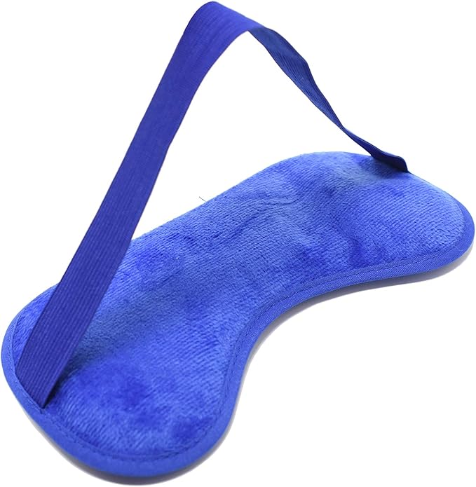 Plush Gel Eye Mask for Puffy Eyes, Blue - Cold Eye mask to Treat Dark Circles, Sinuses, Dry Eyes, and for Allergy Relief - Microwave Safe for Heat Therapy