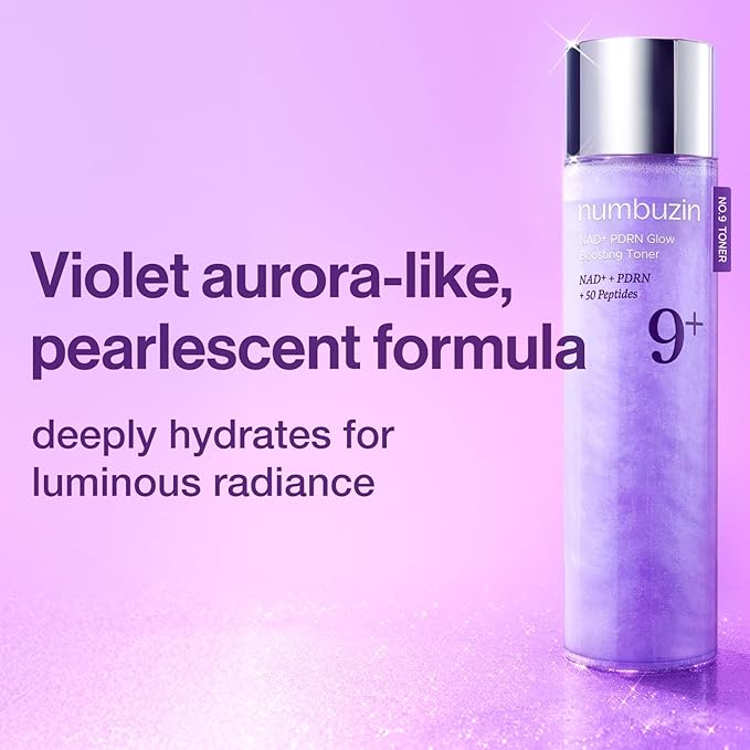 numbuzin No.9 Toner | NAD+ PDRN Glow Boosting Toner | Glowing, Firming, Hydrating, Elasticity, Wrinkles, Fine Lines, Korean Skincare | Salmon PDRN, Peptides, NAD | Essence for Dry Skin | 5.07 fl. Oz