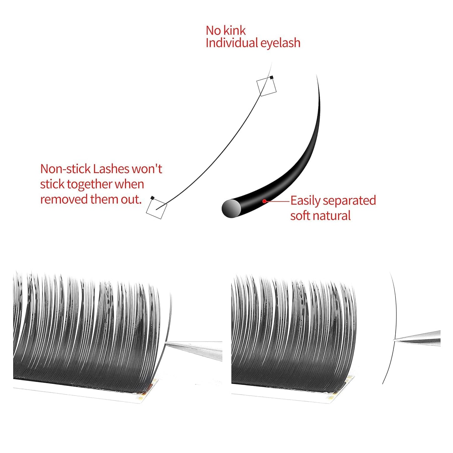 Lash Extensions Supplies Eyelash Extensions 0.05/0.07/0.15mm Thickness Classic Lashes C/D Curl 12mm individual lashes Matte Black Volume Lashes Soft Professional Use(0.05-D,12mm)