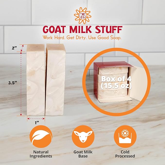 Goat Milk Stuff Goat Milk Soap - TEA TREE | Natural Soap Bars For Women and Men, Face Soap for acne - Handmade (Box of 4)