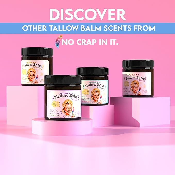 Tallow Balm for Deep Moisturization - Grass-Fed Tallow & Beeswax - 4 Oz, Lavender