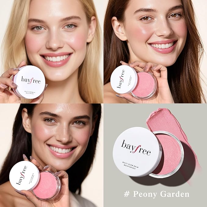 Multi Glow Balm, Cream Blush for Cheeks, Blush Balm Face Makeup, Radiant Finish, Hydrating, Creamy, Lightweight & Blendable Color, Face Makeup, 0.63 Oz (Peony Garden)
