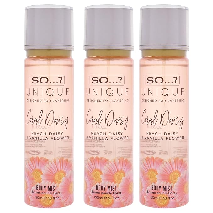 So...? Unique Body Mist - Coral Daisy for Women - 5.1 oz Body Mist - Pack of 3