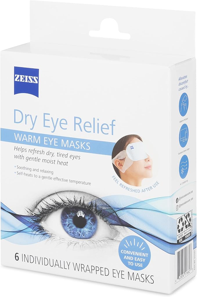 ZEISS Warm Eye Masks, 6 Count for Dry Eye Relief