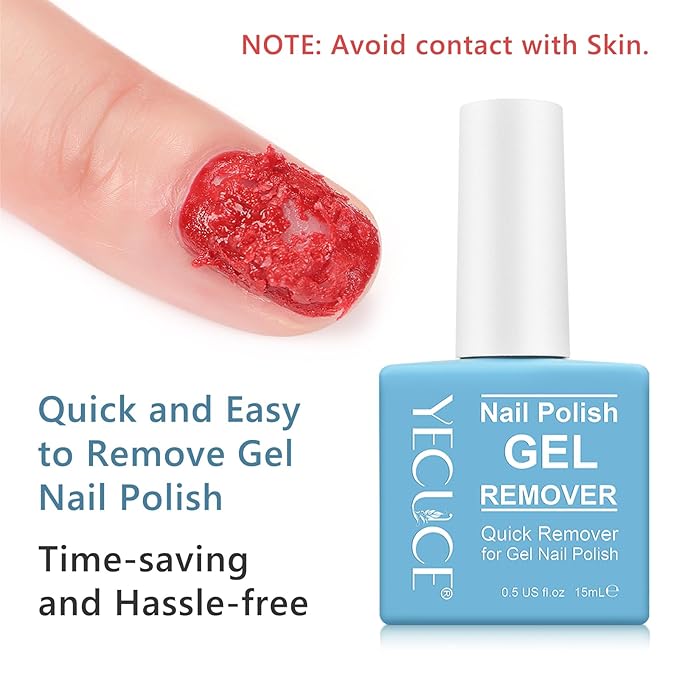 Gel Nail Polish Remover, (2PCS) Gel Polish Remover for Nails, Quickily and Easily Removes Gel Polish in 3-5 Minutes, No Need for Foil, Soaking or Wrapping (with Cuticle Pusher and Nail Scraper)