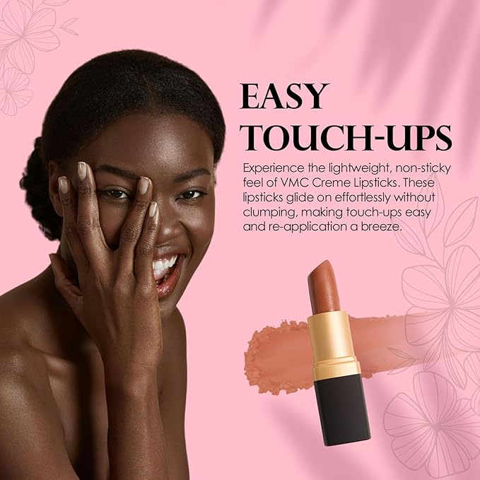 Vera Moore Creme Lipstick, Long Lasting, Lightweight, Moisturizing, Opaque Color with Staying Power, Fragrance, and Paraben Free Cosmetics Soft Lipstick (Timeless)