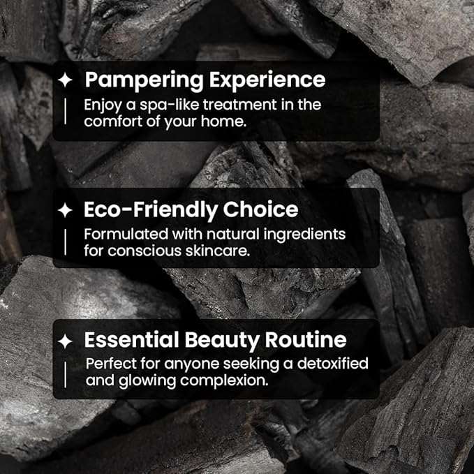 DetoxGlow Charcoal Clay Face Mask – With Kaolin, Activated Charcoal, Glycolic Acid & Niacinamide | Deep Pore Cleansing, Oil Control & Purifying Clay Mask for Men & Women - 3.38 Oz