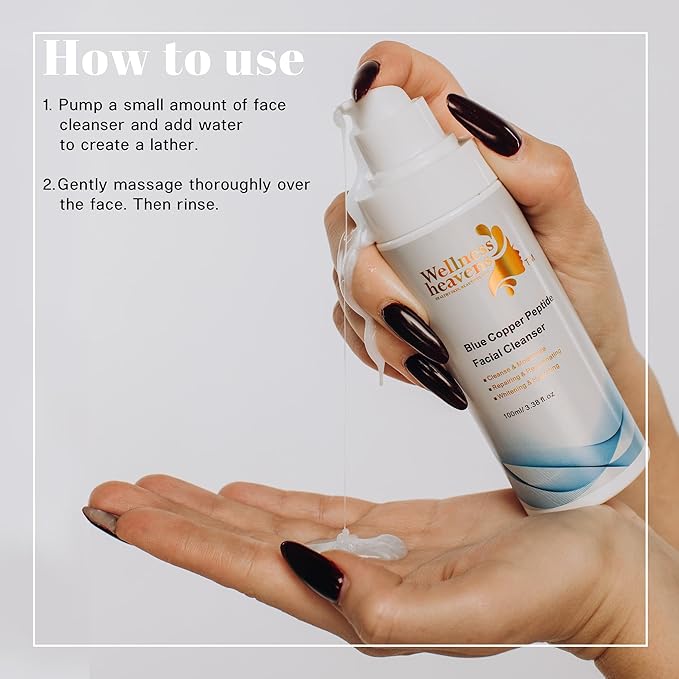 Wellness Heavens Foaming Facial Cleanser for Women & Men, Oil-Free Hydrating Gentle Face Cleanser for Sensitive Skin with Glycolic Acid, Hyaluronic Acid & Aloe, Soap Free, 3.38 fl. Oz.