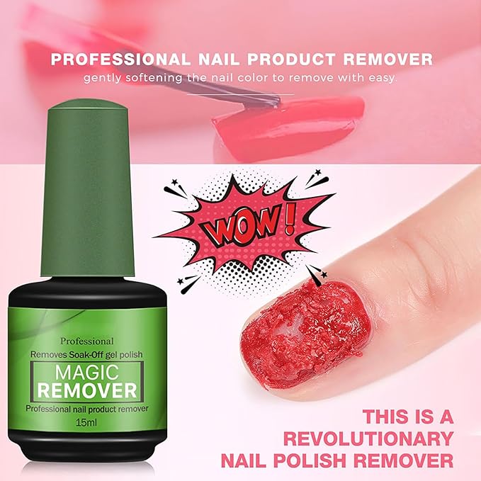 Gel Nail Polish Remover Acetone Nail Polish Remover Cuticle Remover Gel Polish Remover Gel Remover for Nails Removedor De Esmalte Gel 15 ml