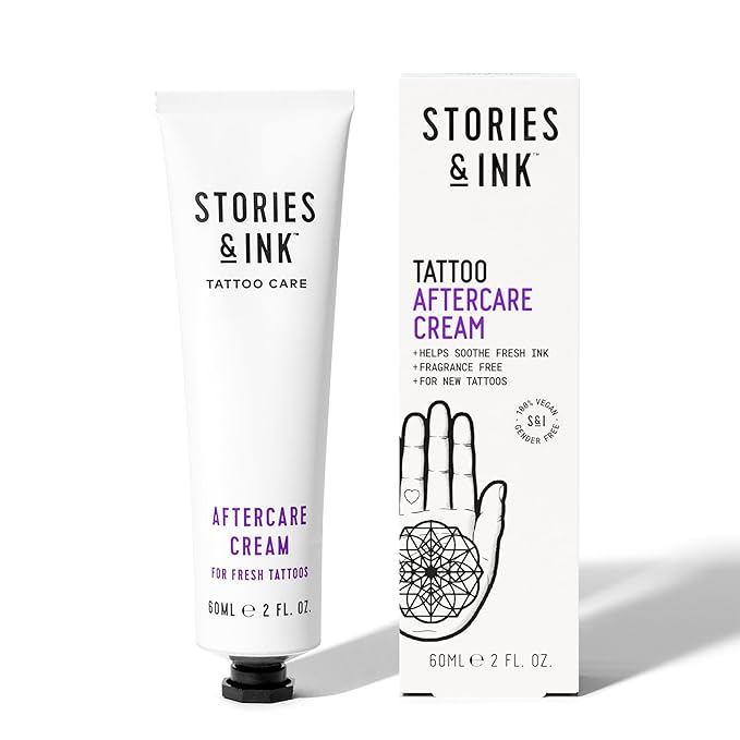 Stories & Ink Tattoo Care | AFTERCARE CREAM for fresh tattoos - Soothes Freshly Tattooed Skin, Visibly Calms Itchy or Irritated Skin, Fragrance-Free, Vegan & Cruelty-Free, 60 mL / 2 Fl Oz