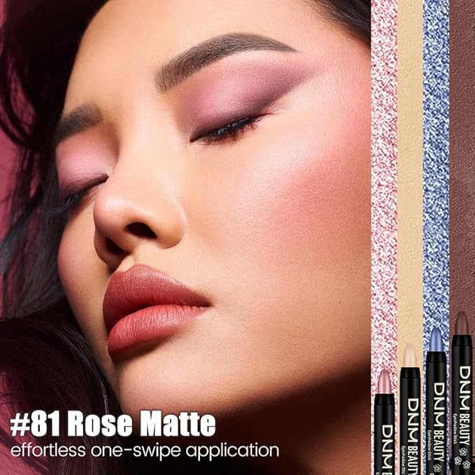 Kaely Cream Eye Shadow Sticks, Rose Matte Eyeliner Pencil Eyeshadow Palette Makeup, Eye Highlighter Brightener Stick for Older Women Waterproof Pigmented, sombras para ojos, New-81