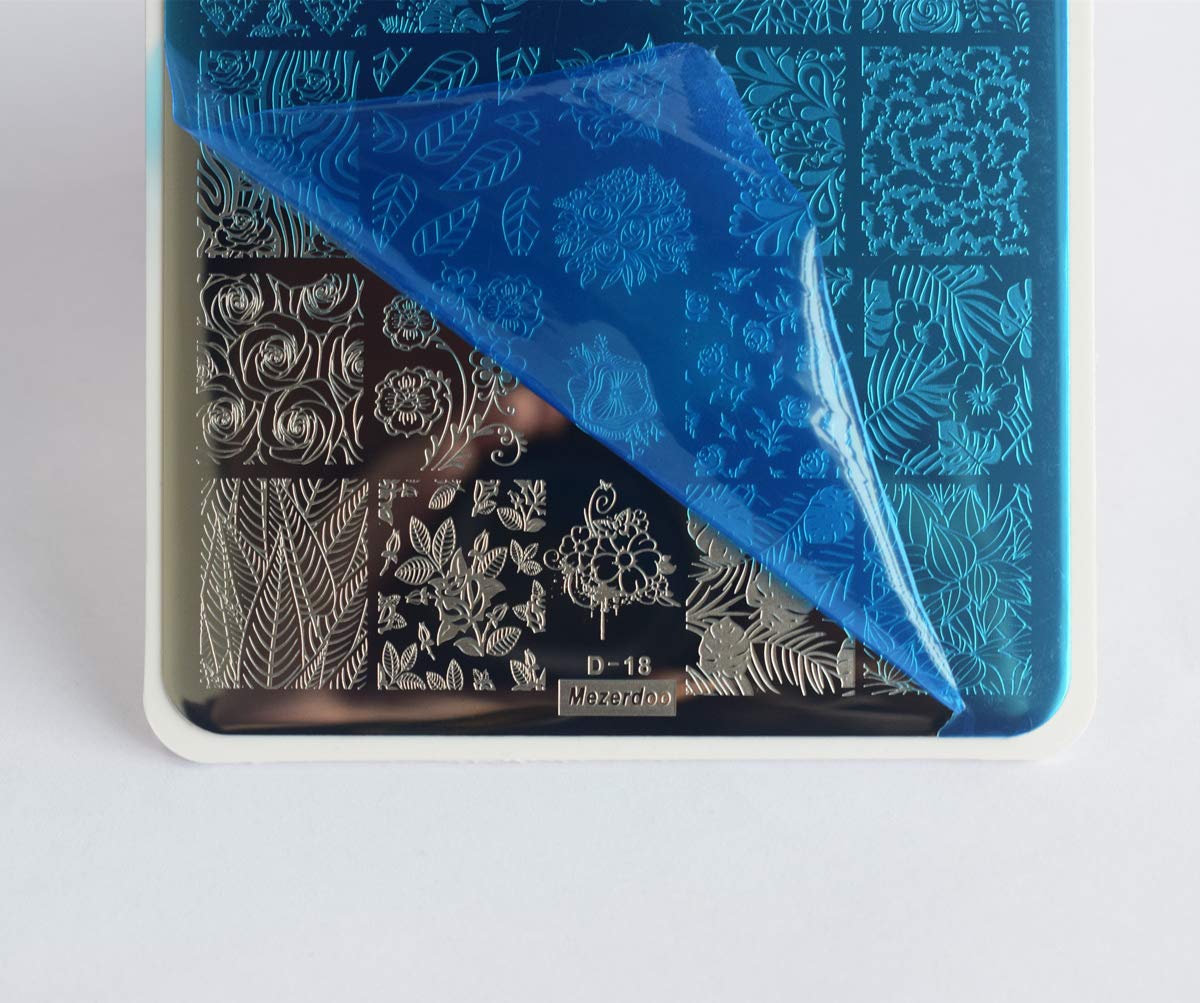 2Pcs Butterfly Rose Steel Nail Stamping Plates Flower Leaf Image Geometric Polish Stencil Accessories Tool 14.5×9.5cm Big Size Nail Art Template