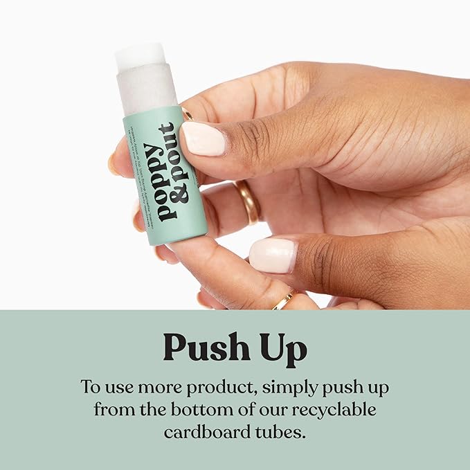 Jumbo Lip Balm Gift Set (10-Pack) | Poppy & Pout All Natural Lip Balms & Moisturizers | Hydrates with Beeswax, Vitamin E, Organic Coconut Oil | Cruelty-Free | Lip Balm in Recyclable Cardboard Tube